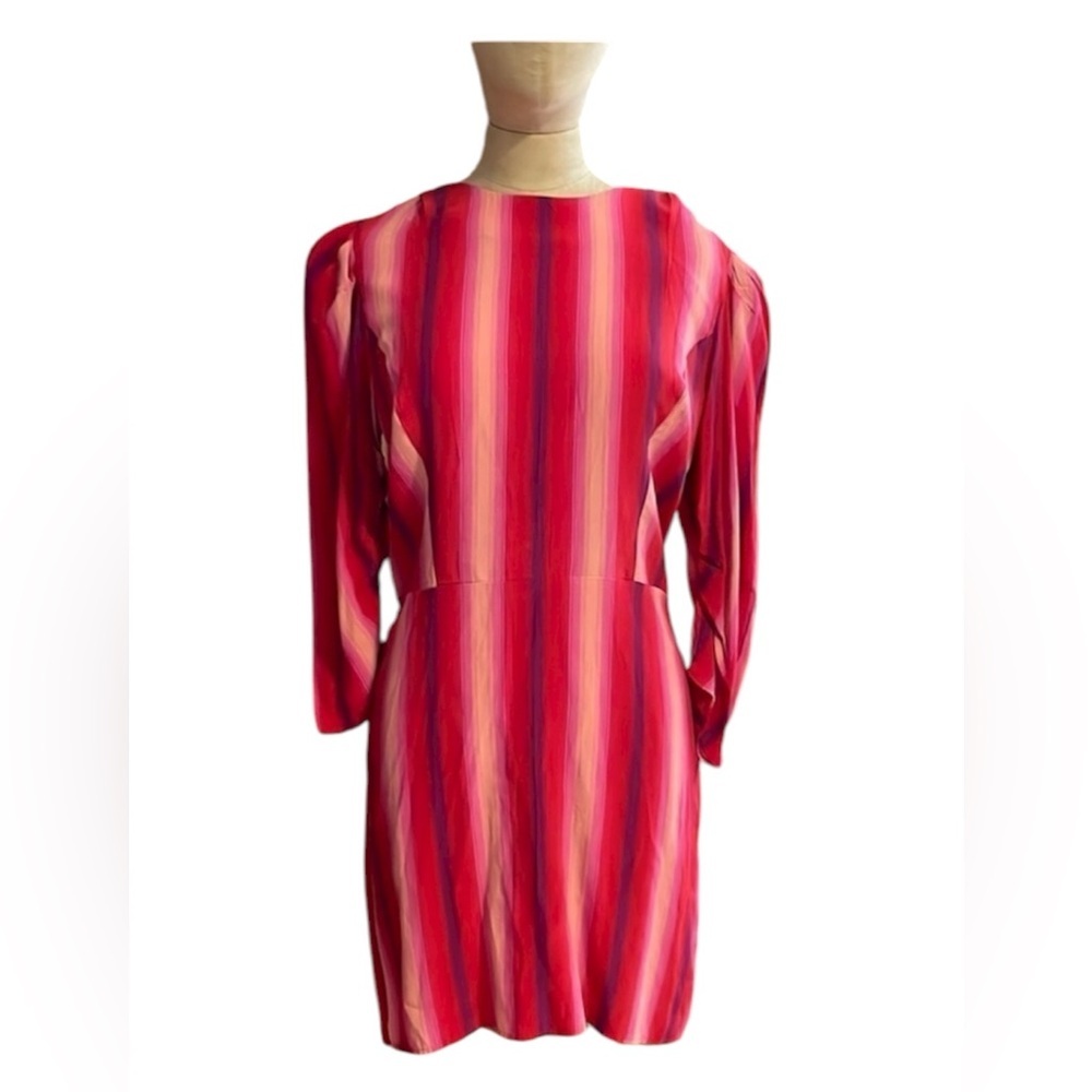 Something Navy Date Night Cocktail Dress Red Mod Shift NWT Contemporary Stripe
